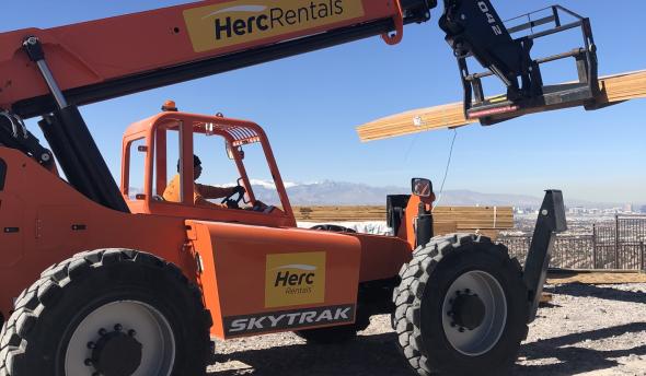 Construction Vehicle with Wood at TNAH 2024